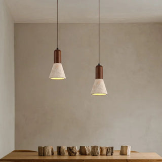 Celako™ Tiburtia Pendant Light | Yellow Travertine Mid Century Modern Dining Room Lighting