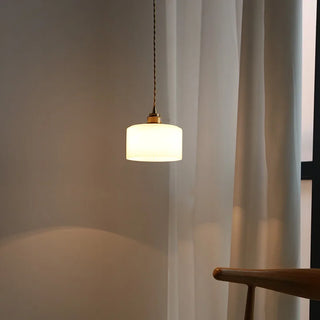 Celako™ Opalide Pendant Light | White Glass Bedroom Lighting