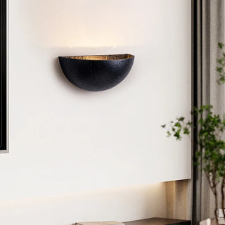 Celako™ Nerolith Wall Light | Black Travertine Bedroom Lighting