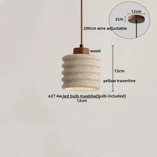 Celako™ Ochira Pendant Light | Yellow Travertine Bedroom Lighting