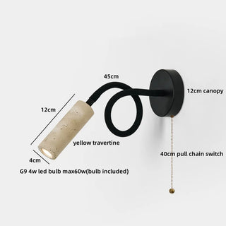 Celako™ Trevina Wall Light | Travertine Bedroom Lighting