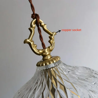 Celako™ Aureolin Pendant Light | Glass Copper Bedroom Lighting