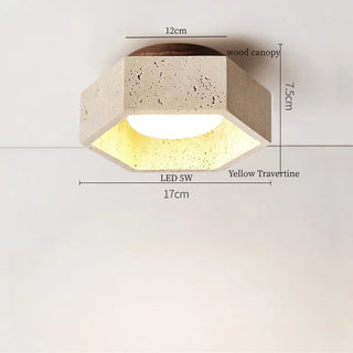 Celako™ Sferico Ceiling Light | Black Travertine Bedroom Lighting