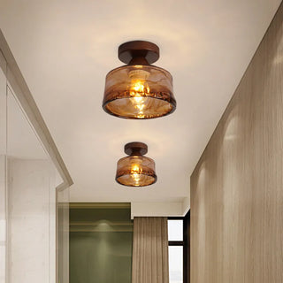 Celako™ Vitroak Ceiling Light | Amber Glass Dining Room Lighting