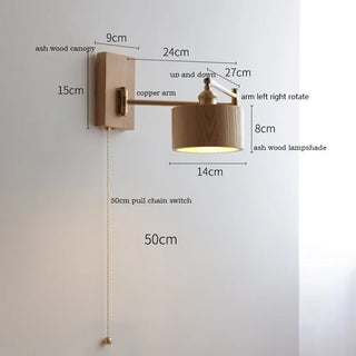 Celako™ Hinoki Wall Light | Wood Bedroom Lighting