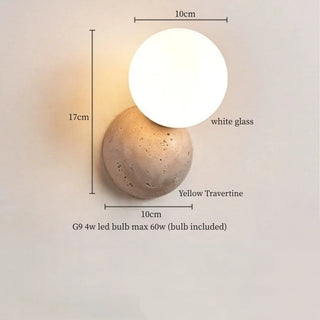 Celako™ Travana Wall Light | Yellow Travertine Nordic Modern Bedroom Lighting