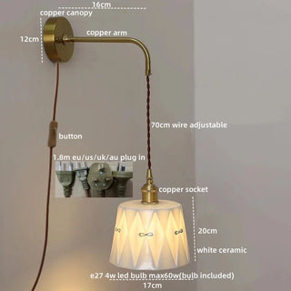 Celako™ Gresio Wall Light | Ceramic Bedroom Lighting