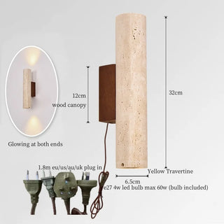 Celako™ Striolith Wandleuchte | Gelber Travertin Wohnzimmerbeleuchtung