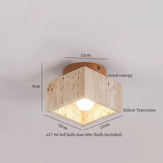 Celako™ Carparo Ceiling Light | Yellow Travertine Japan Style