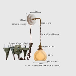 Celako™ Plissea Wall Light | Ceramic Bedroom Lighting