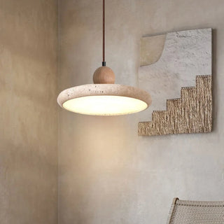 Celako™ Aurelune Pendant Light | Yellow Travertine Wabi Sabi Living Room Lighting