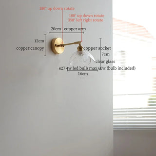Celako™ Copelio Wall Light | Copper Glass Living Room Lighting