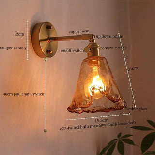 Celako™ Aurelis Wall Light | Copper Glass Living Room Lighting