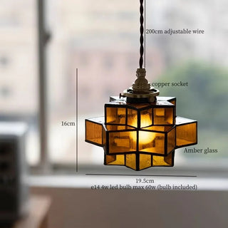 Celako™ Cuivara Pendant Light | Copper Glass Bedroom Lighting