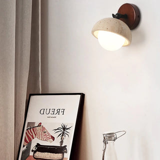 Celako™ Aurevane Wall Light | Yellow Travertine Bedroom Lighting
