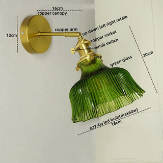 Celako™ Aurumis Wall Light | Copper Glass Bedroom Lighting