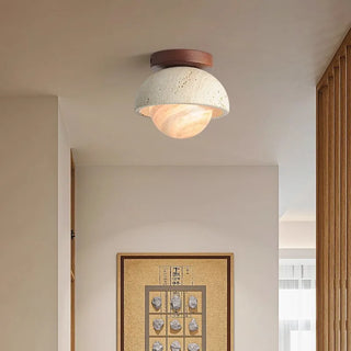 Celako™ Citrina Ceiling Light | Yellow Travertine Japan Wabi Sabi