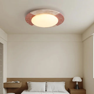 Celako™ Tramonto Ceiling Light | Yellow Travertine Mid Century Modern Bedroom Lighting