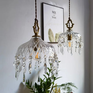 Celako™ Aureolin Pendant Light | Glass Copper Bedroom Lighting