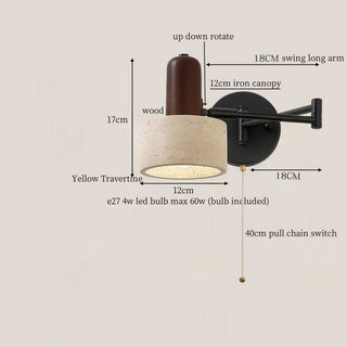 Celako™ Soltravera Wall Light | Yellow Travertine Living Room Lighting