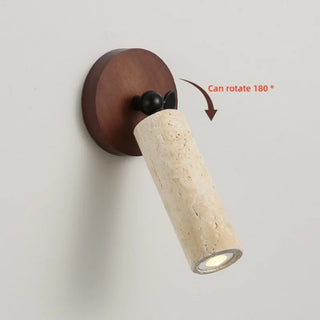 Applique murale Ochralith Celako™ | Lumière d'ambiance de chambre en travertin jaune