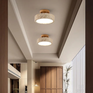 Celako™ Auranite Ceiling Light | Yellow Travertine Living Room Lighting
