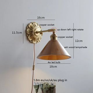 Celako™ Lucerno Wall Light | Copper Bedside Lighting