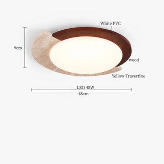 Plafonnier Celako™ Lucivertine | Travertin Jaune Style Moderne
