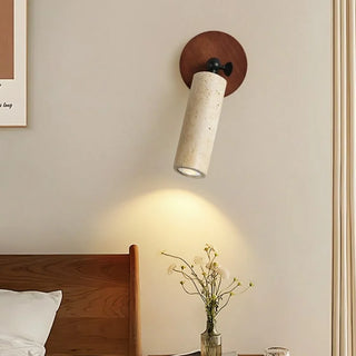 Applique murale Ochralith Celako™ | Lumière d'ambiance de chambre en travertin jaune