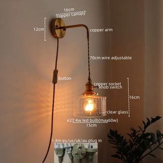 Celako™ Cupira Wall Light | Glass Bathroom Mirror Light