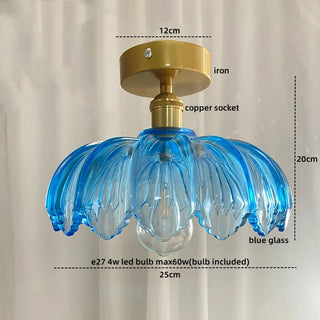 Celako™ Virello Ceiling Light | Green Glass Iron Copper Lampara Techo
