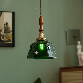 Suspension Vitromia Celako™ | Luminaire de chambre en verre et pierre