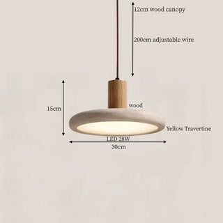 Celako™ Auresco Pendant Light | Yellow Travertine Mid Century Modern