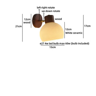 Celako™ Cerana Wall Light | Ceramic Bedside Lighting