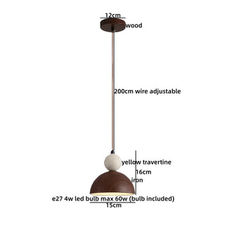Celako™ Sabitra Pendant Light | Yellow Travertine Iron Kitchen Island Lighting
