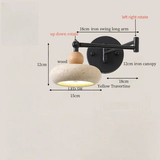 Celako™ Lucaterra Wall Light | Yellow Travertine Bedroom Lighting