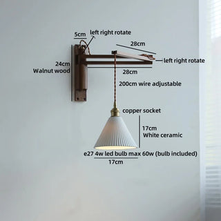 Celako™ Waluna Wall Light | Walnut Wood Living Room Lighting