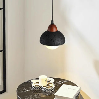 Celako™ Neroporo Pendant Light | Black Travertine Bedroom Lighting