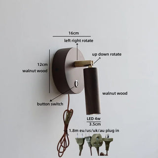 Celako™ Aurelio Wall Light | Ash Wood Bedroom Lighting