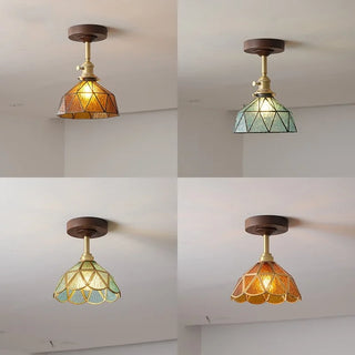Celako™ Ambrune Ceiling Light | Glass Wood Kitchen Island Lighting