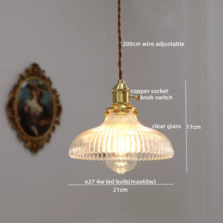 Celako™ Aurelix Pendant Light | Glass Copper Bedroom Lighting