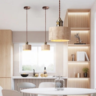 Celako™ Aureten Pendant Light | Yellow Travertine Hallway Lighting