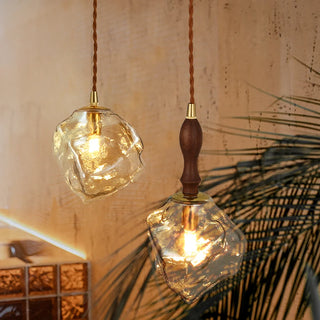 Celako™ Magmata Pendant Light | Glass Stone Bedroom Lighting