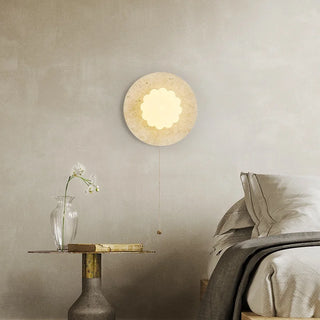 Celako™ Caldora Wall Light | Yellow Travertine Bedroom Lighting