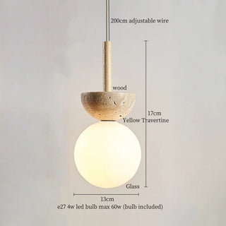 Celako™ Vitreno Pendant Light | Yellow Travertine Kitchen Island Lighting