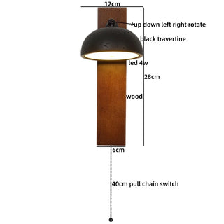 Celako™ Obsidia Wall Light | Black Travertine Living Room Lighting