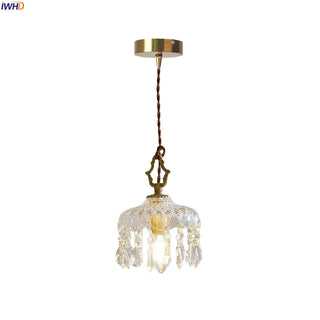 Celako™ Vetriore Pendant Light | Copper Crystal Glass Bedroom Lighting