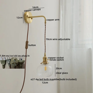 Celako™ Aureglas Wall Light | Glass Bedroom Lighting