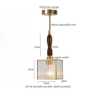 Celako™ Rigato Pendant Light | Glass Copper Dining Room Lighting
