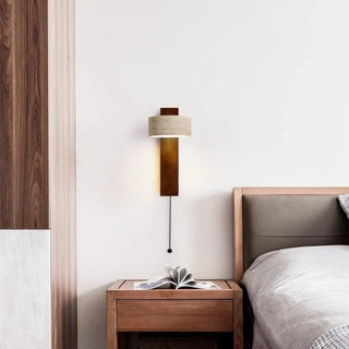 Celako™ Travonel Wall Light | Wood Yellow Travertine Bedroom Lighting